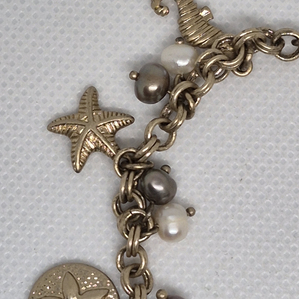 LIA SOPHIA Retired Gold Tone 'Under The Sea' Seashore Charm Bracelet - Picture 3 of 11